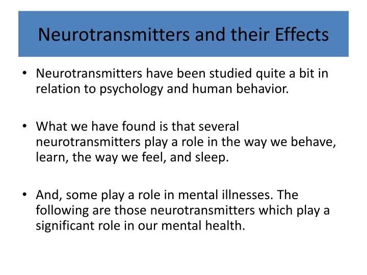 neurotransmitters and their effects