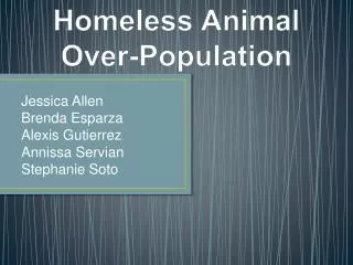 Homeless Animal Over-Population
