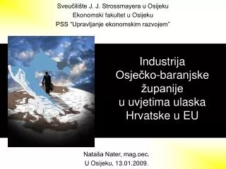 Industrija Osječko-baranjske županije u uvjetima ulaska Hrvatske u EU