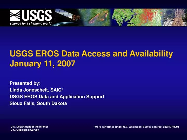 usgs eros data access and availability january 11 2007