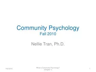 Community Psychology Fall 2010