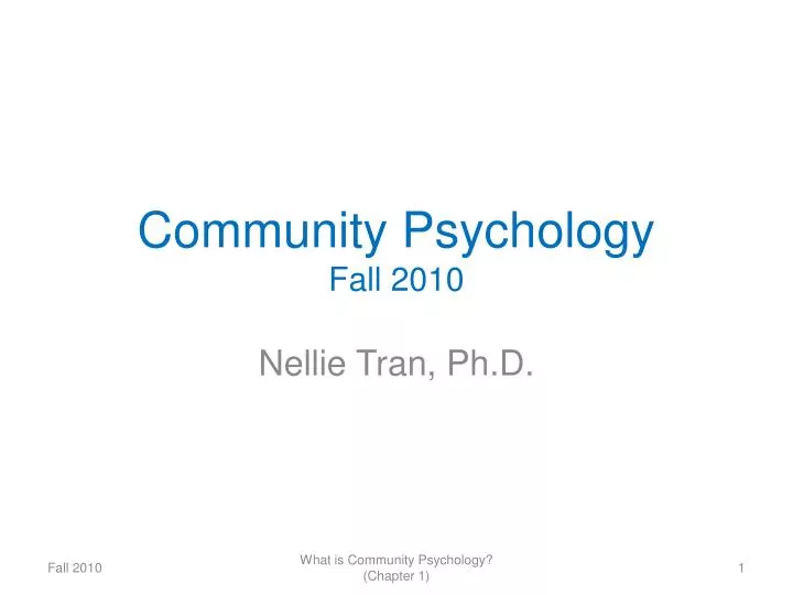 community psychology fall 2010