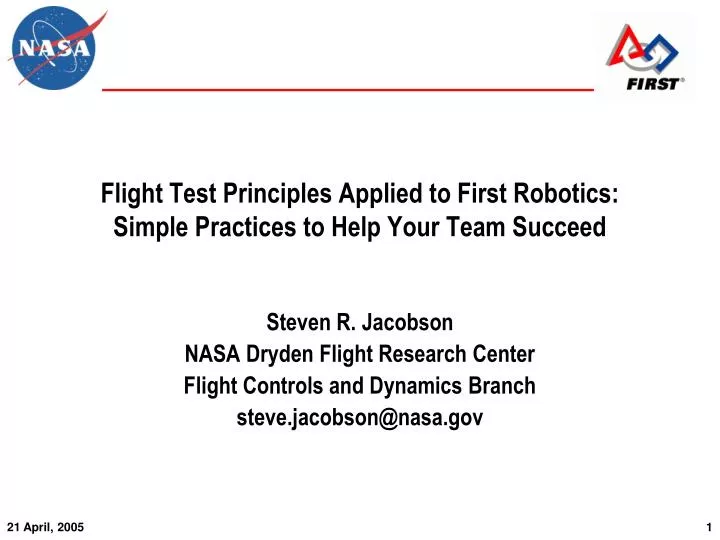 flight test principles applied to first robotics simple practices to help your team succeed