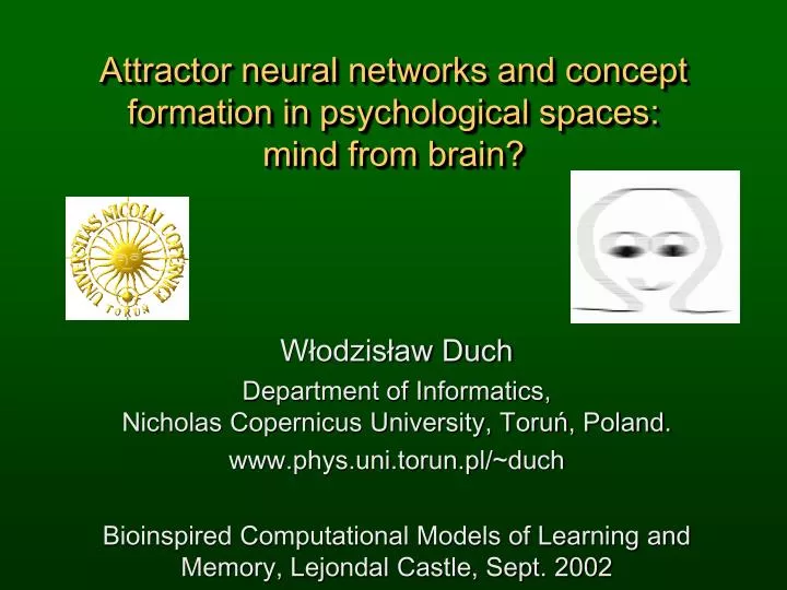 attractor neural networks and concept formation in psychological spaces mind from brain