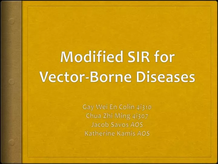 modified sir for vector borne diseases