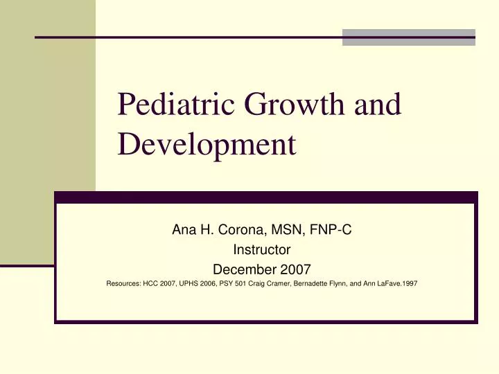 pediatric growth and development