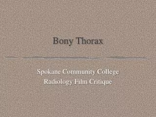 Bony Thorax