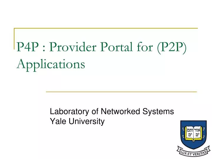 p4p provider portal for p2p applications