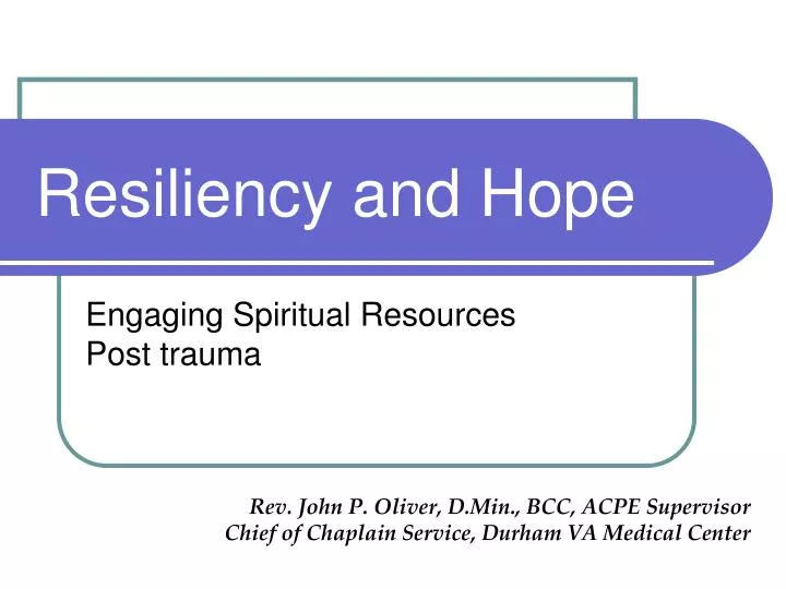resiliency and hope