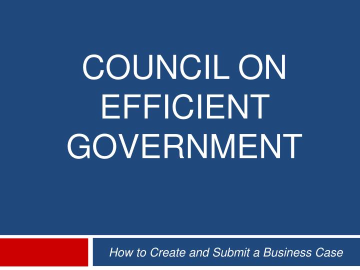 council on efficient government