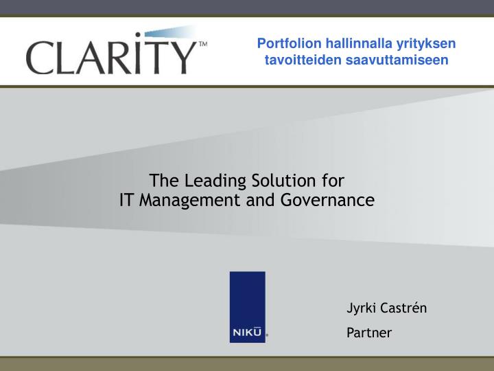 the leading solution for it management and governance