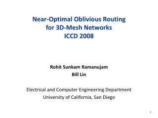 Near-Optimal Oblivious Routing for 3D-Mesh Networks ICCD 2008