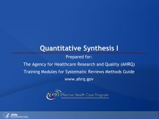 Quantitative Synthesis I