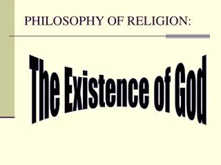 PHILOSOPHY OF RELIGION: