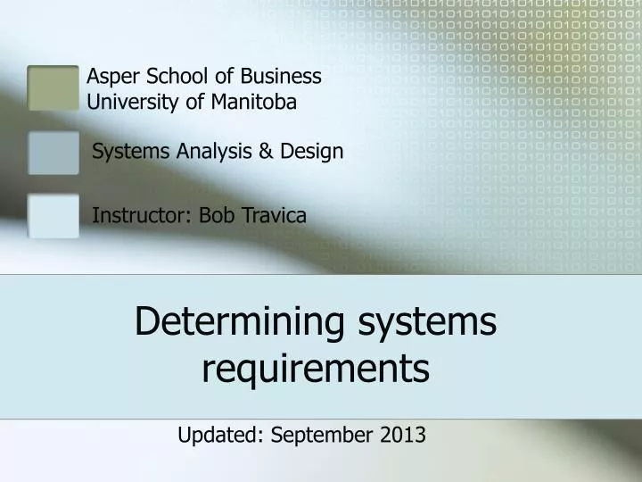determining systems requirements