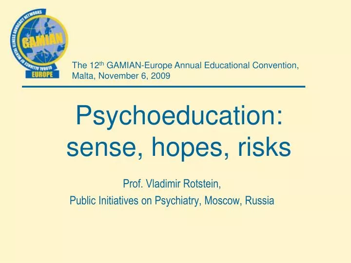 psychoeducation sense hopes risks