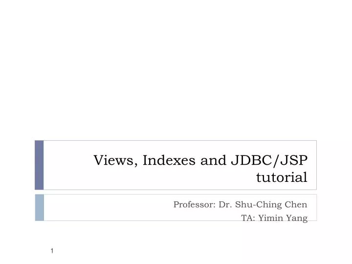 views indexes and jdbc jsp tutorial
