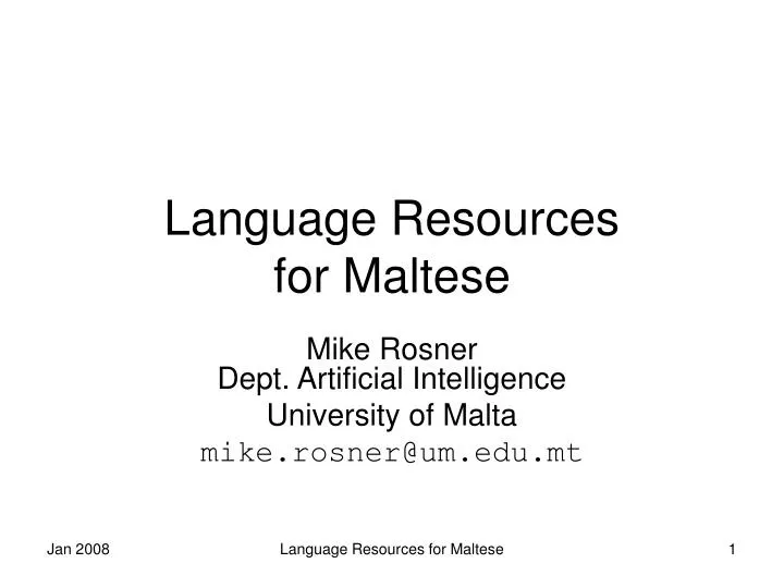 language resources for maltese