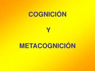 cognici n y metacognici n