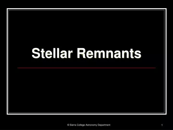 stellar remnants