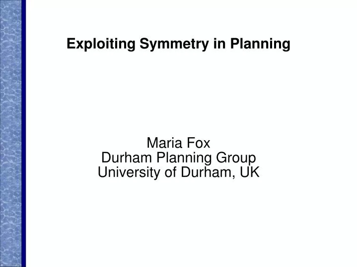 exploiting symmetry in planning
