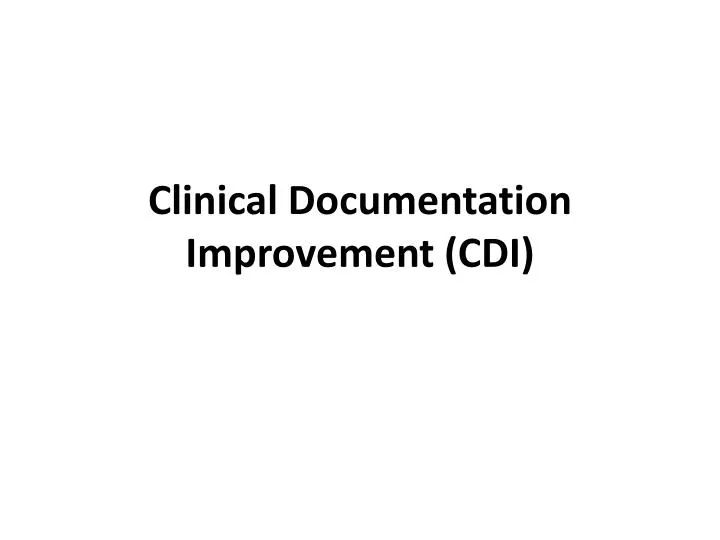clinical documentation improvement cdi