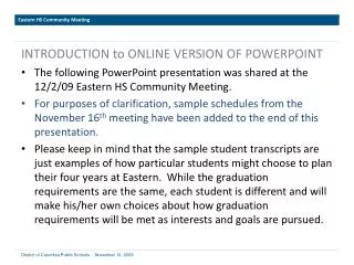 INTRODUCTION	 to ONLINE VERSION OF POWERPOINT