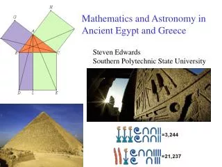Mathematics and Astronomy in Ancient Egypt and Greece