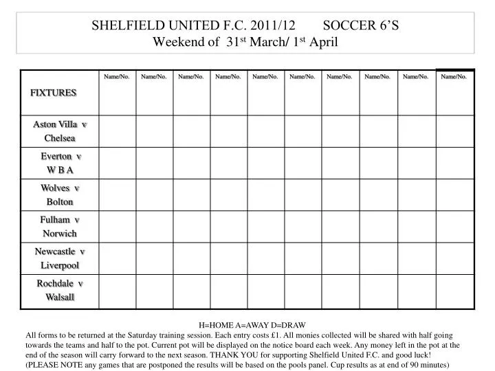 shelfield united f c 2011 12 soccer 6 s weekend of 31 st march 1 st april