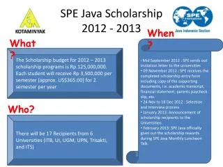 SPE Java Scholarship 2012 - 2013