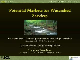 Potential Markets for Watershed Services