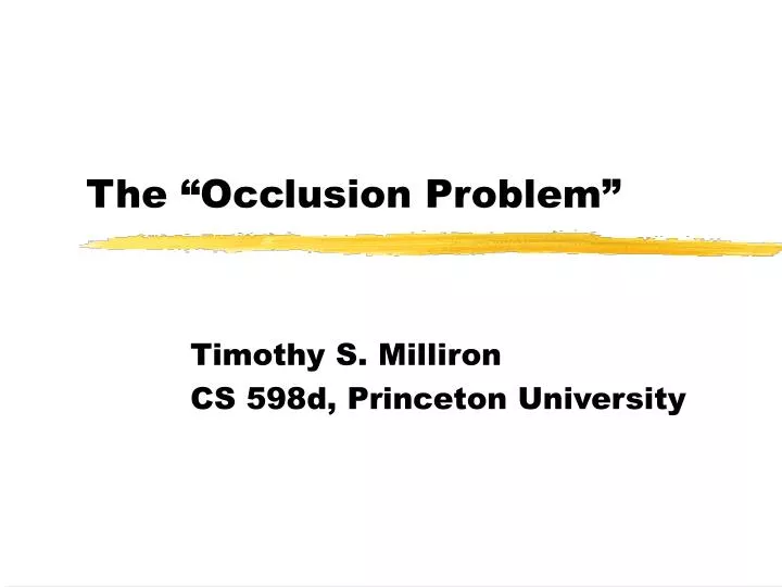 the occlusion problem