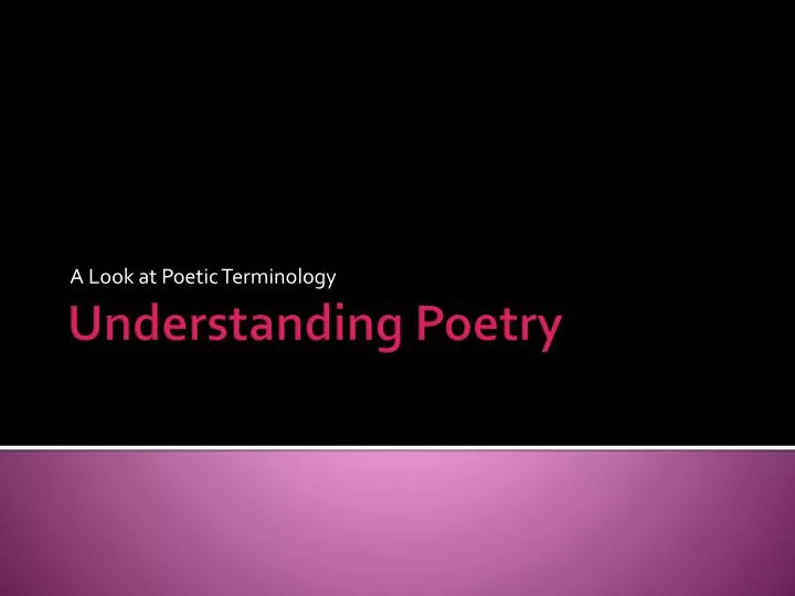 a look at poetic terminology