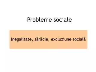 Probleme sociale