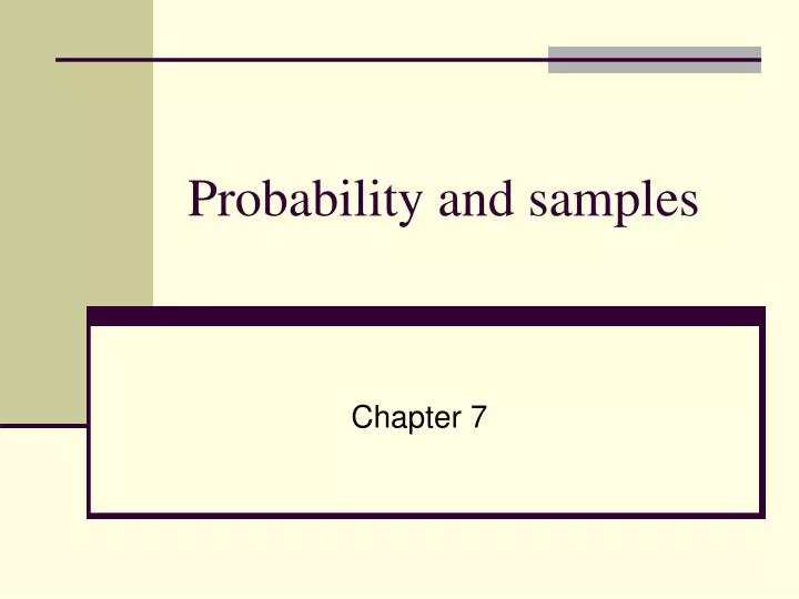 probability and samples