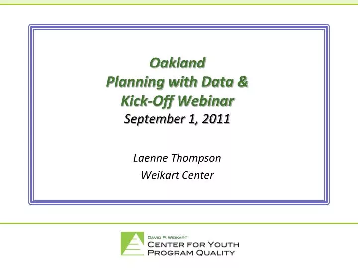 oakland planning with data kick off webinar september 1 2011