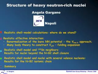 Structure of heavy neutron-rich nuclei Angela Gargano Napoli