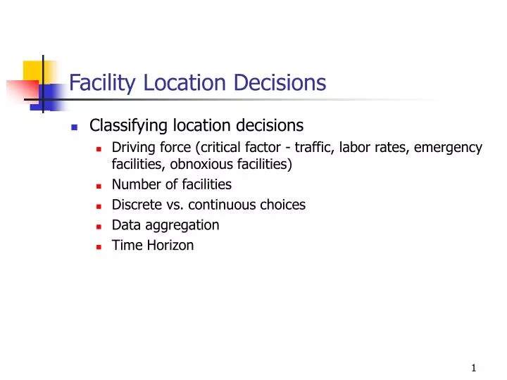 facility location decisions