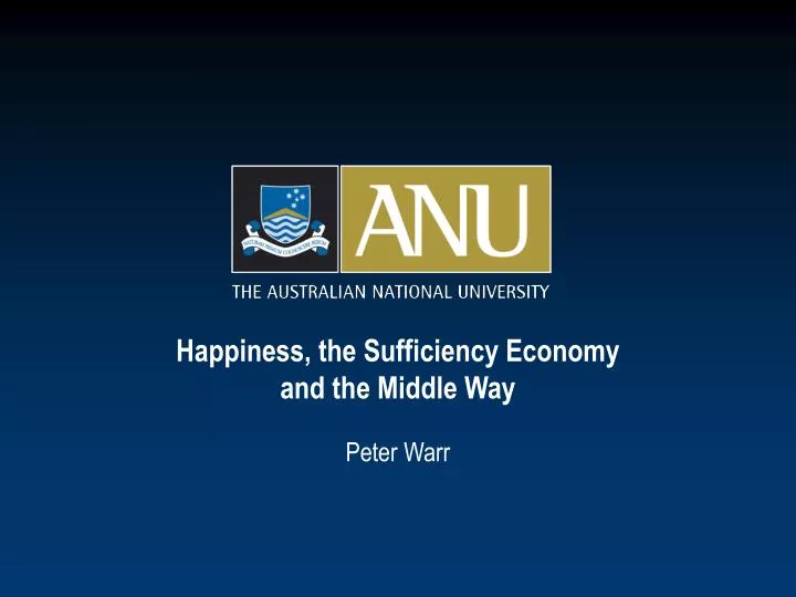 happiness the sufficiency economy and the middle way