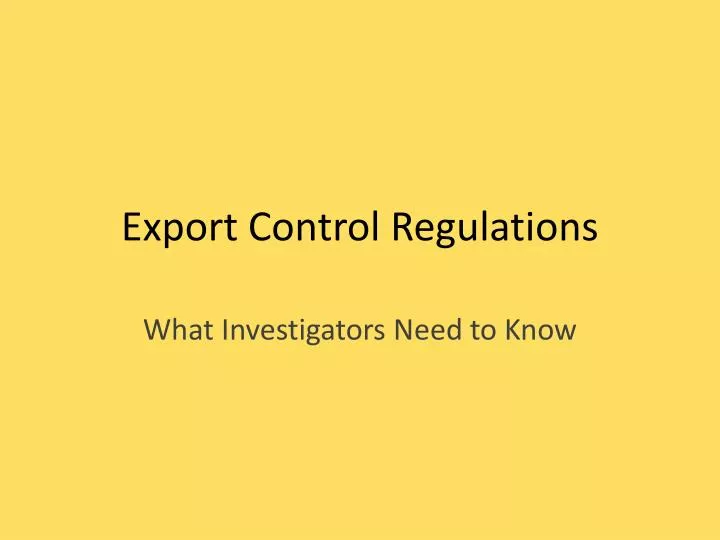 export control regulations