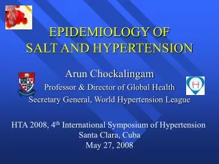 EPIDEMIOLOGY OF SALT AND HYPERTENSION