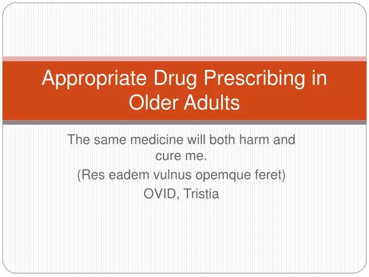 appropriate drug prescribing in older adults