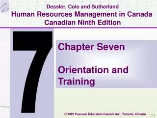 Dessler, Cole and Sutherland Human Resources Management in Canada Canadian Ninth Edition