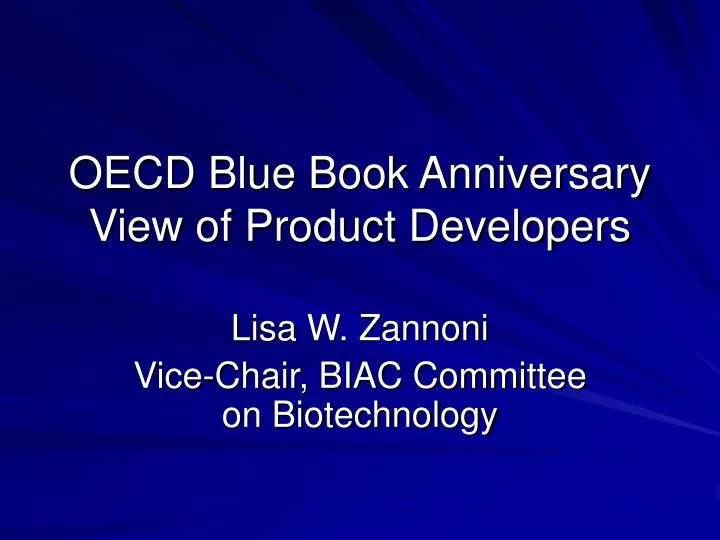 oecd blue book anniversary view of product developers