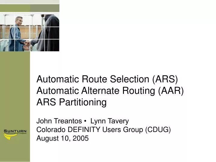 automatic route selection ars automatic alternate routing aar ars partitioning