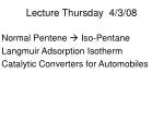 Catalytic Conversion in Automotive Catalysts: Iso-Pentane Langmuir Adsorption Isotherm Analysis - slide 1