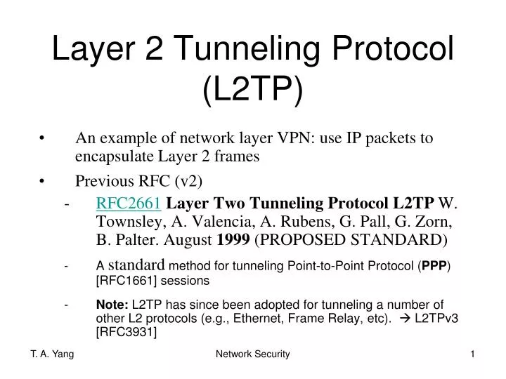 layer 2 tunneling protocol l2tp