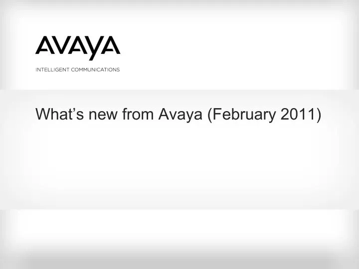 what s new from avaya february 2011