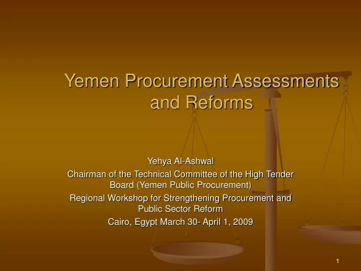 yemen procurement assessments and reforms