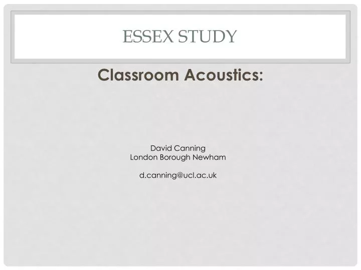 essex study